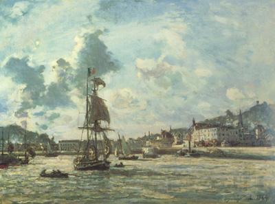 Johan Barthold Jongkind Entrance to the Port of Honfleur (Windy Day) (nn02) Norge oil painting art